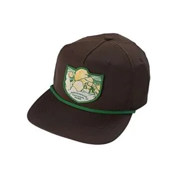 Sendero Provisions Co. Outdoor Adjustable Snapback Rope Hat with Shenandoah Mountain National Park Woven Patch (Dark Brown)