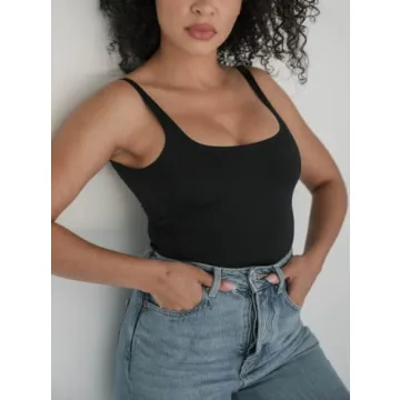 Stylish Almaere Low Back Bodysuit for Women in Black