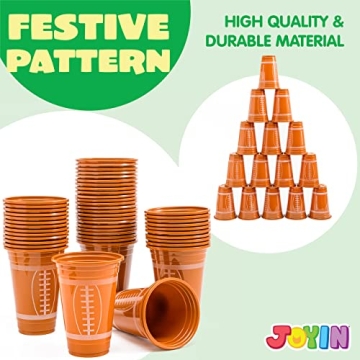 72 Pcs JOYIN Football Plastic Cups for Parties