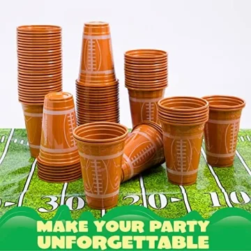 72 Pcs JOYIN Football Plastic Cups for Parties