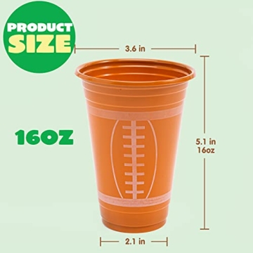 72 Pcs JOYIN Football Plastic Cups for Parties