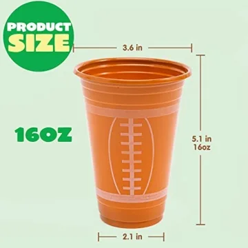 72 Pcs JOYIN Football Plastic Cups for Parties