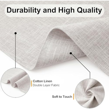 Homaxy Placemats Set of 4 Cotton Linen Easy to Clean