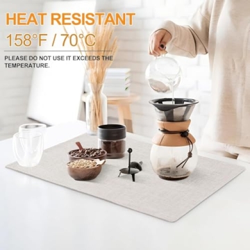 Homaxy Placemats Set of 4 Cotton Linen Easy to Clean