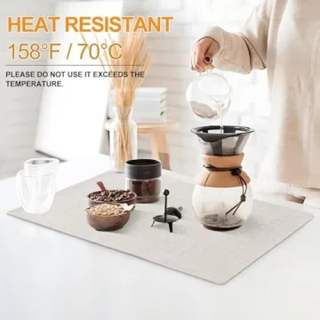 Homaxy Placemats Set of 4 Cotton Linen Easy to Clean