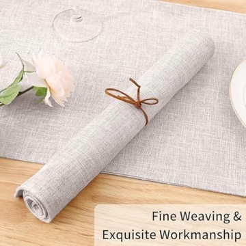 Homaxy Placemats Set of 4 Cotton Linen Easy to Clean