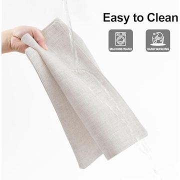 Homaxy Placemats Set of 4 Cotton Linen Easy to Clean