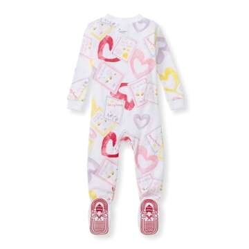 Burt's Bees Baby Baby Girls Pajamas, One-Piece Footed Sleeper PJs, Non-Slip Snug Fit for Infants 12,...