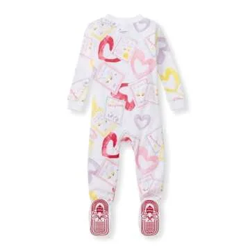 Burt's Bees Baby Baby Girls Pajamas, One-Piece Footed Sleeper PJs, Non-Slip Snug Fit for Infants 12,...