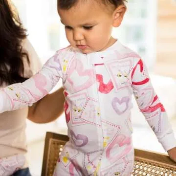 Burt's Bees Baby Baby Girls Pajamas, One-Piece Footed Sleeper PJs, Non-Slip Snug Fit for Infants 12, 18, and 24 Months