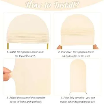 Beige Spandex Wedding Arch Cover Set - Set of 3