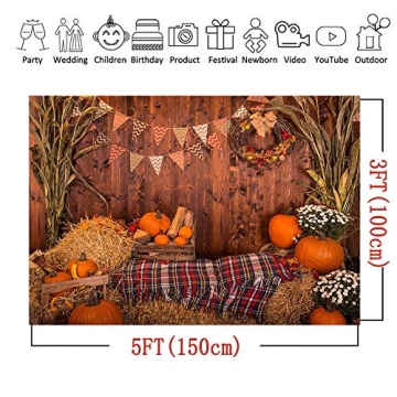 Fall Thanksgiving Photography Backdrop - Vibrant 5x3ft Decoration