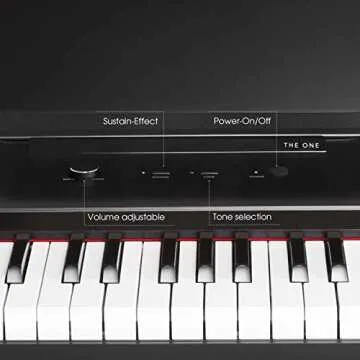The ONE Keyboard Piano, 61 Key Piano Keyboard for Beginner/Professional, Electric Piano w/Lighted Keys, Music Stand & Piano App, Supports USB MIDI/Audio/Microphone/Headphones/Sustain Pedal