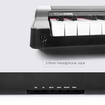 The ONE Keyboard Piano, 61 Key Piano Keyboard for Beginner/Professional, Electric Piano w/Lighted Keys, Music Stand & Piano App, Supports USB MIDI/Audio/Microphone/Headphones/Sustain Pedal