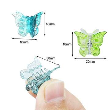 Butterfly Clips 50Pcs, EAONE Pastel Hair Cute Mini Small Claw Aesthetic Accessories for 90s 2000s Gi...