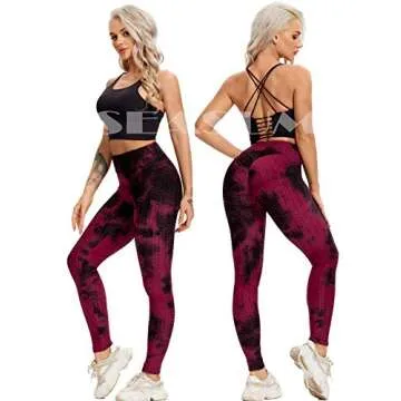 SEASUM Women's High Waist Yoga Pants Tummy Control Slimming Booty Leggings Workout Running Butt Lift Tights S