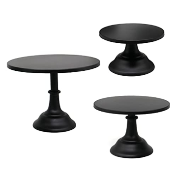 Black 3-Set Cake Stands for Weddings Parties Home Decor