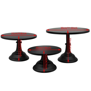 Black 3-Set Cake Stands for Weddings Parties Home Decor