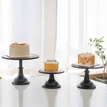Black 3-Set Cake Stands for Weddings Parties Home Decor