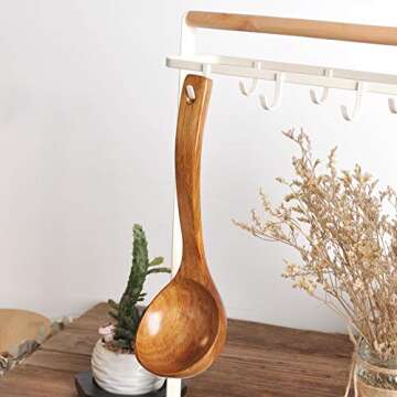 FJNATINH Wooden Ladle for Kitchen Cooking