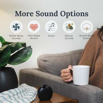Yogasleep Rohm+ Travel White Noise Machine, with Wireless Speaker & Charging, 20 Soothing Natural Sounds, Noise Canceling for Sleep Aid, Office Privacy & Meditation, Compact Size (Black)