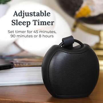 Yogasleep Rohm+ Travel White Noise Machine, with Wireless Speaker & Charging, 20 Soothing Natural Sounds, Noise Canceling for Sleep Aid, Office Privacy & Meditation, Compact Size (Black)