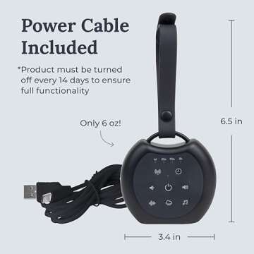 Yogasleep Rohm+ Travel White Noise Machine, with Wireless Speaker & Charging, 20 Soothing Natural Sounds, Noise Canceling for Sleep Aid, Office Privacy & Meditation, Compact Size (Black)