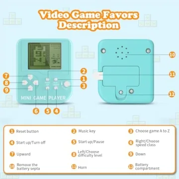 DJMUMU Video Game Keychain Party Favors - 18PCS Set