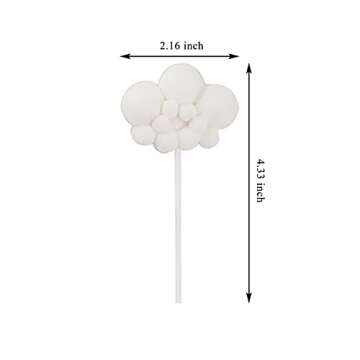 10pcs Cloud Cake Topper Plush Cloud Cupcake Toppers Yarn Ball Cake Dessert Picks Decoration For Baby...