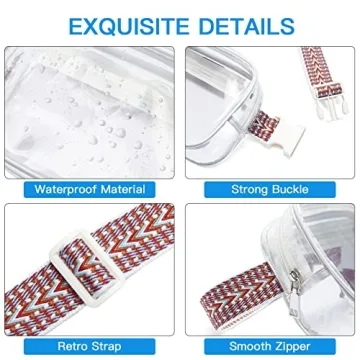 Telena Clear Fanny Pack Ideal for Concerts and Festivals