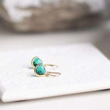 Dainty Green Emerald Dangle Earrings - Hypoallergenic & Elegant