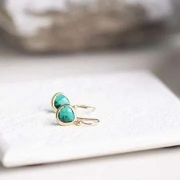 Dainty Green Emerald Dangle Earrings - Hypoallergenic & Elegant