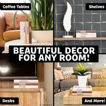 Decorative Books for Home Decor - Set of 3 Hardcover Decor Books for Shelves, Faux Books for Decoration, Shelf Decor Aesthetic, Decoration Books, Designer Books Decor Set (Brown Book Decor Aesthetic)