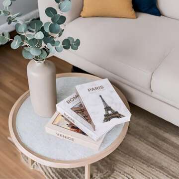 Decorative Books for Home Decor - Set of 3 Hardcover Decor Books for Shelves, Faux Books for Decoration, Shelf Decor Aesthetic, Decoration Books, Designer Books Decor Set (Brown Book Decor Aesthetic)