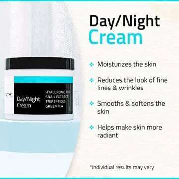 YEOUTH Day Night Cream for Face with Hyaluronic Acid, Snail Mucin and Copper Tripeptide,Hydrating Moisturizer Face Cream for Women and Men 4oz