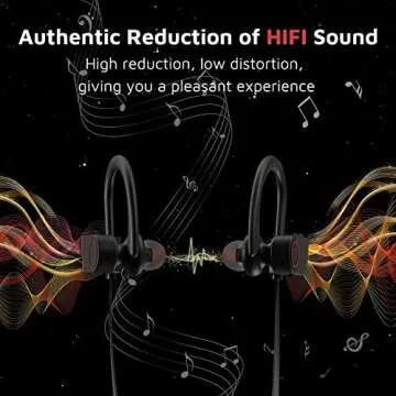 Argmao U9 Bluetoth Headphones, 12 Hrs Playtime Wireless Earbuds IPX7 Waterproof Earphones with Mic HD Stereo Sweatproof in-Ear Earbuds for Sports Gym Running Workout Noise Cancelling Headsets Black