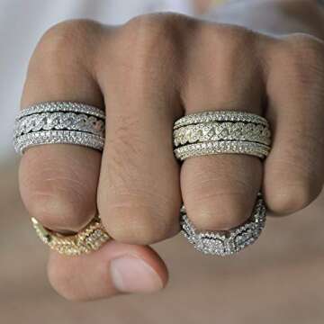 14k Gold Plated Elegant Chain Ring for Men Women