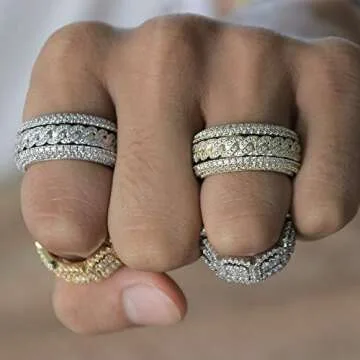 14k Gold Plated Elegant Chain Ring for Men Women