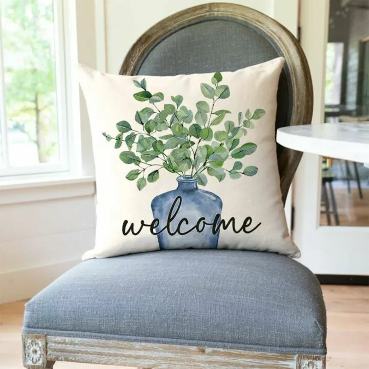Eucalyptus Pillow Covers Set of 4 for Home Decor