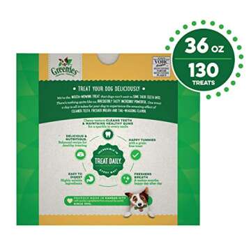 Greenies Grain Free Teenie Natural Dental Care Dog Treats, 36 oz. Pack (130 Treats)