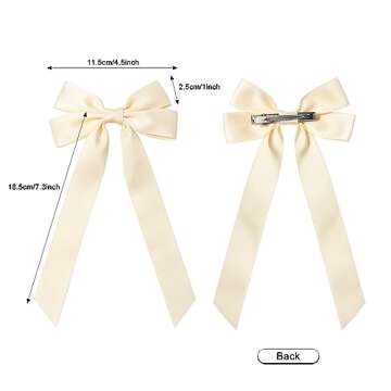 Aileam Silky Satin Hair Ribbon Clips for All Ages