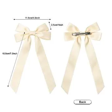 Aileam Silky Satin Hair Ribbon Clips for All Ages