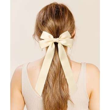 Aileam Silky Satin Hair Ribbon Clips for All Ages