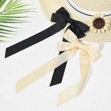 Aileam Silky Satin Hair Ribbon Clips for All Ages