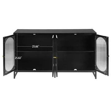 FOKWE Modern Sideboard Cabinet with Glass Doors