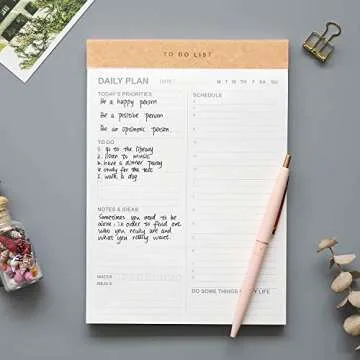 Daily To Do List Notepad - Magnetic 52 Sheet Planner