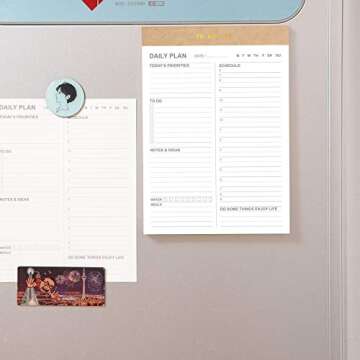 Daily To Do List Notepad - Magnetic 52 Sheet Planner
