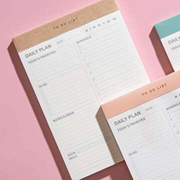 Daily To Do List Notepad - Magnetic 52 Sheet Planner