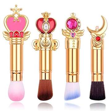 EDA LUXURY BEAUTY Round Retractable Makeup Brush With Cover - Liquid, Cream, Powder, Foundation, Blu...