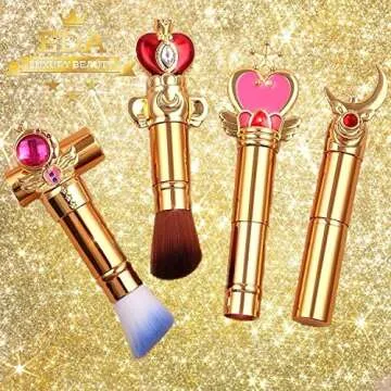 EDA LUXURY BEAUTY Round Retractable Makeup Brush With Cover - Liquid, Cream, Powder, Foundation, Blush, Bronzer, Highlighter - Premium Bristles Contouring & Blending Skin, Vegan Face Kabuki Brush